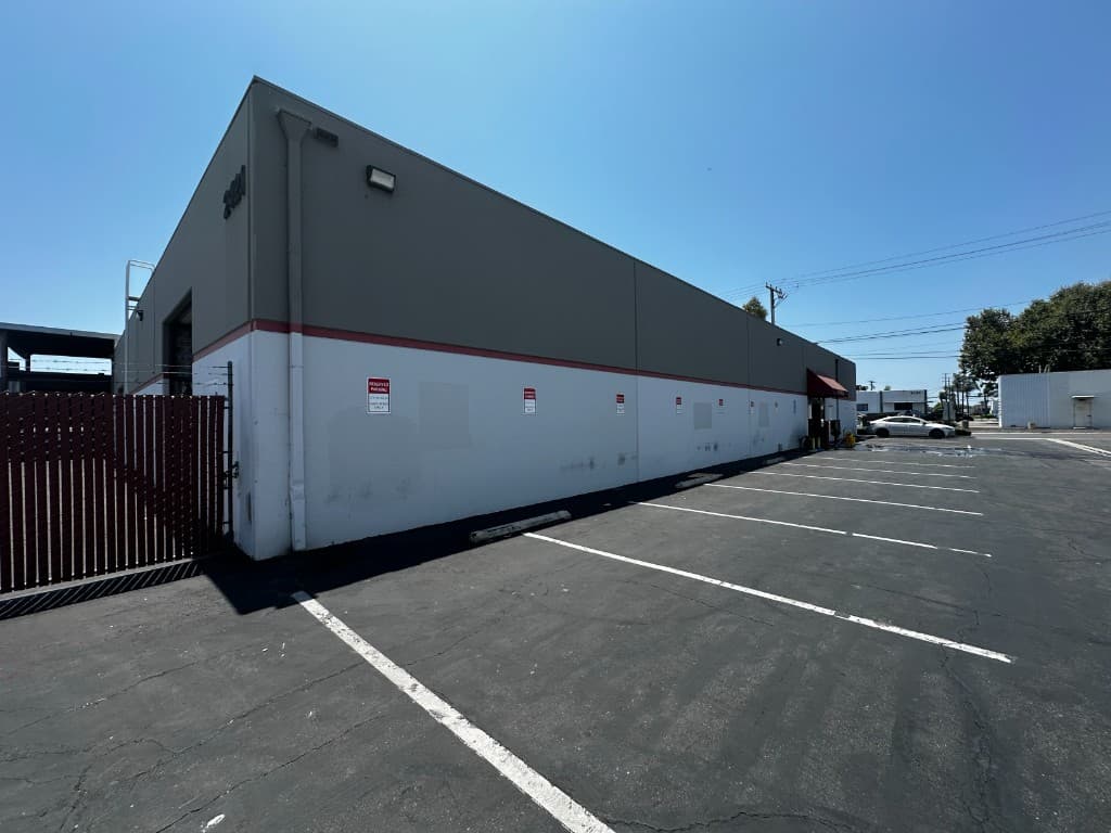 Warehouse building exterior street view